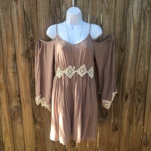 Entro neutral crochet dress